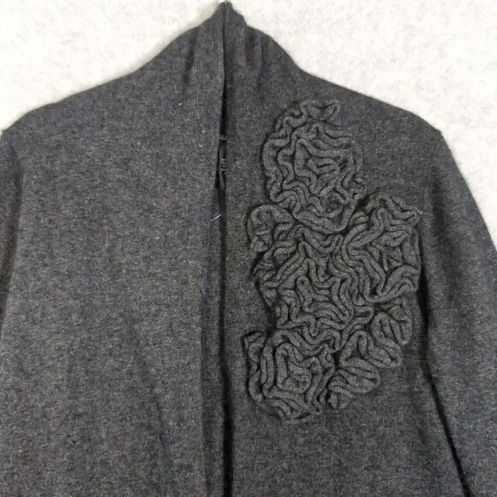 VTG Cynthia Rowley Gray‎ Angora Wool Blend  Cardigan Sweater  Womens M